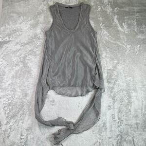 Jarbo Silk Draped Tank Top Women’s Large Gray Minimalist Designer Made USA